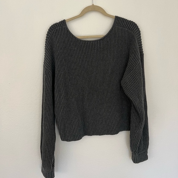 Lunya Cozy Cotton Silk Reversible Pullover - Restful Grey Heather - Small! - Picture 5 of 5